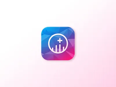 Health And Fitness Icon app blue fitness geometric health icon neon pink