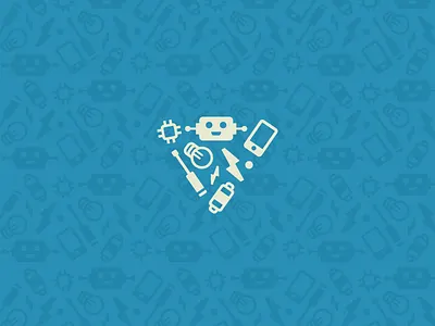 Tech stuff bolt branding electronics icons logo pattern robot tech triangle vector
