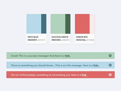 Notifications Palette colors error flat info notifications palette ui web