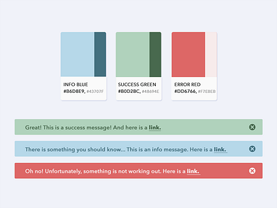 Notifications Palette colors error flat info notifications palette ui web