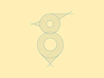 Woodpecker + Pin Logo Structure anima icon animal logo bird logo circles grid logo logo grid logo structure scheme structure woodpecker