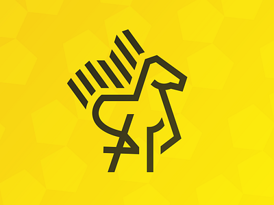 Round Up america grid horse icon line linear logo pentagon rodeo shape star yellow