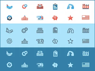 Map Icon Set bank boat capital color fill flag gear icon line set star truck