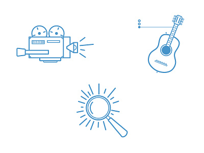 Scene Songs Illustrations flat icons illustration stroke