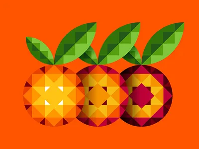 ONE TEAM atrokhau clean crisp design flat fruit geometry logo minimal minimalist orange simple