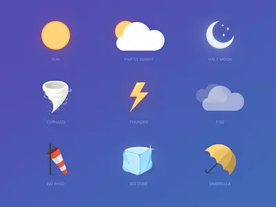 Weather Icon Set icons illustrations set weather