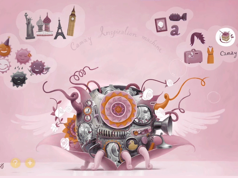 Camay inspiration machine: interface advertising camay digital advertsing micro site promo site