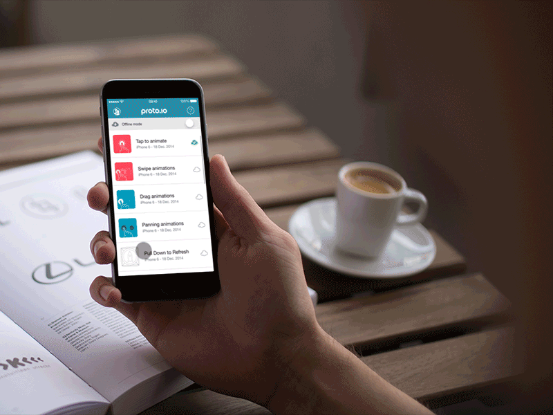 Proto.io App - Offline mode mobile app offline prototype