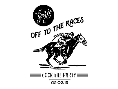 Off to the Races Cocktail Party horses logo racing