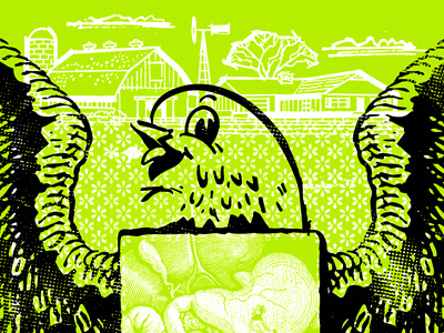 Bok Bok chicken farm gigposter poster screenprint silk screen