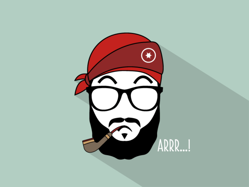 Me - WhaleLab Edition avatar brand designer creative agency face flat graphic web studio graphic design illustration pirate red green roberto savino whalelab