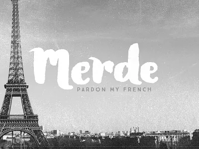 Merde brush french handlettering lettering merde rough sketch