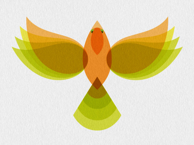 Parrot animal bird flight geometric icon illustration layers overlay parrot translucent transparency transparent