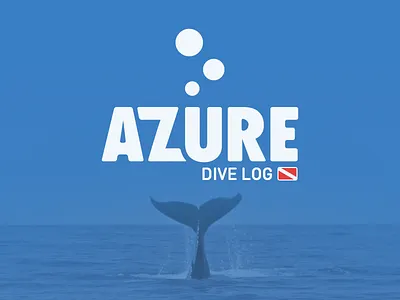 azüre dive log branding fitness flat logo logotype mobile scuba tracking typography