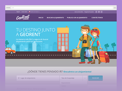 GeoRent chile flat maps santiago sitio web ui ux web design