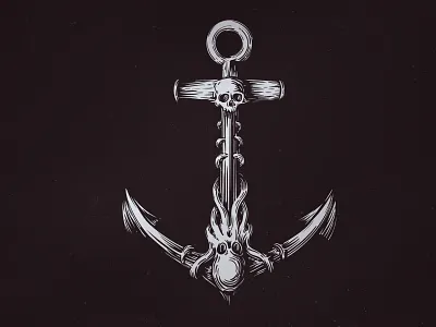 Black Anchor anchor black illustration kraken octopus skull