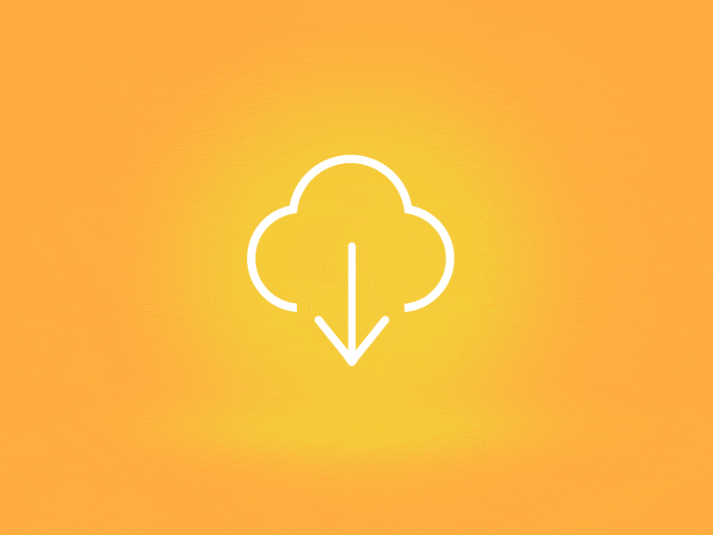 Download Animation cloud download gif icon motion orange upload