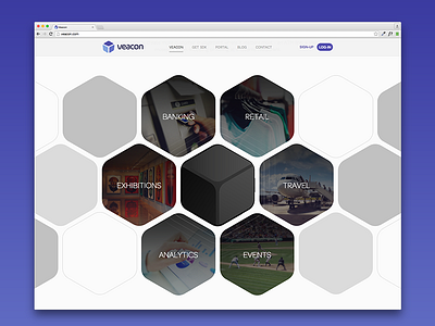 Veacon Web design hexagon ibeacon product veacon web website