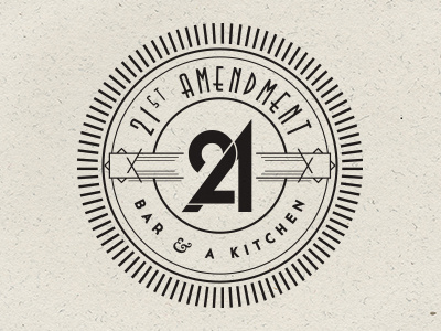 21st Amendment Bar & A Kitchen Final Logo art deco bar branding kitchen logo