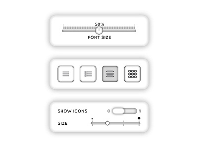 White parameters buttons eink icons white