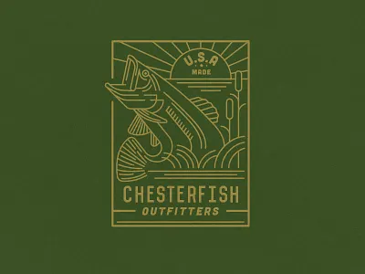 Fish Splash fishing illustration line nature outdoors rustic simple