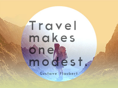 Travel makes one modest photoshop travel typography