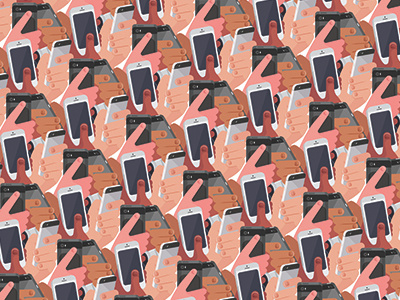 Society today. app illustration mobile phone