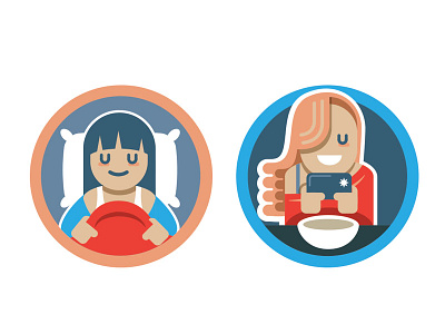 AirBnB Badge coffee girls phone sleeping travel