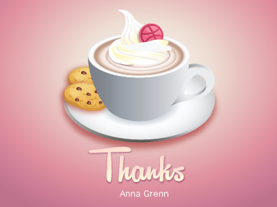 Thank You Dribbble coffee cup dribbble thank you vector