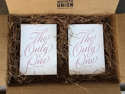 You're The Only One Print Package calligraphy handwriting heart lettering letterpress logo love print script type typography valentine
