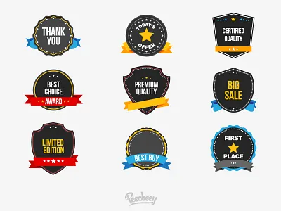 Stickers adobe free labels retro stickers vector