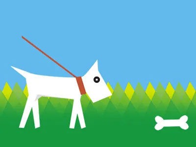 Animal Illustrations for iShares dog financial geometric illustration web design