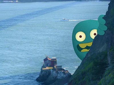 Peeking Monster illustration monster photography