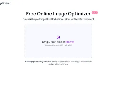 Image Uploader / Optimizer browse image image upload jpg logo minimal picture png tool ui upload uploader web web app web upload