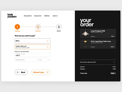 DailyUI #002 - Credit Card Checkout checkout page dailyui design louis poulsen ui ux