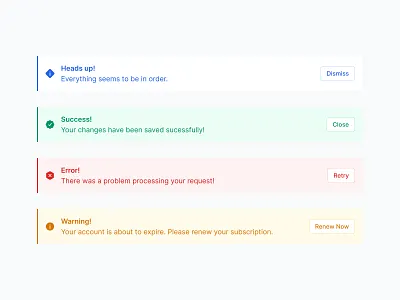 Small Alerts 🔔 alert alerts components design minimal saas toast ui web design