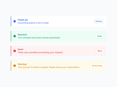 Small Alerts 🔔 alert alerts components design minimal saas toast ui web design