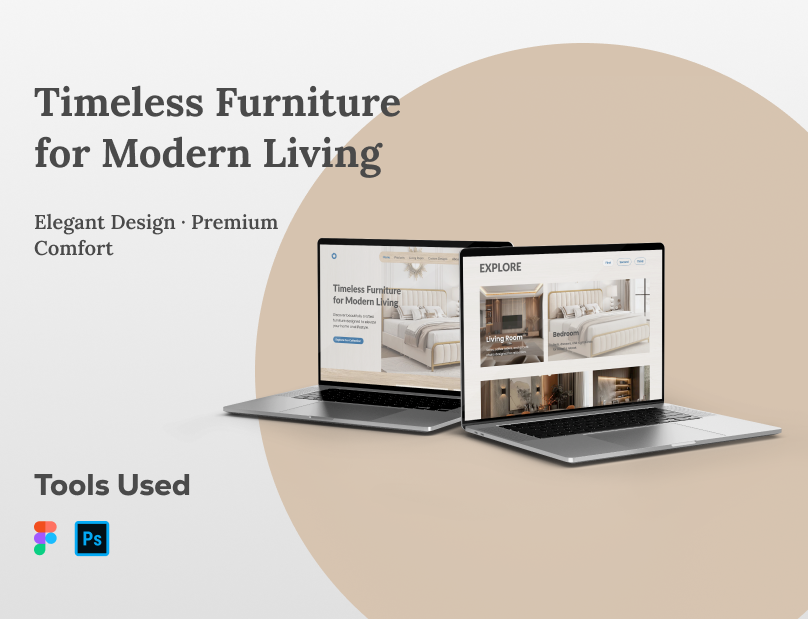 Furniture Landing Page adobe photoshop design figma furniture landing page landing page ui ux