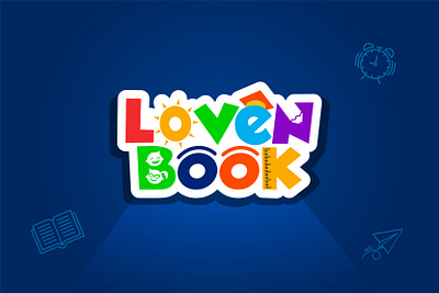 LOVENBOOK; Kids Book Shop Logo book logo brand identity brand identity designer branding children book shop logo company logo creative logo design graphic design kids logo kids shop ecommerce logo kids shop logo kids typography logo logo lovenboo kids book shop logo lovenbook logo skylogo typography logo