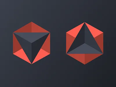 Illusion 3d cube flat geometric illusion logo shapes