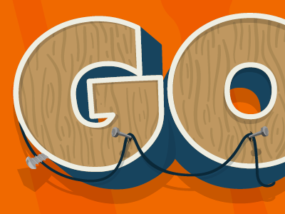 Go Typography 3d illustrator lettering text texture typography wood