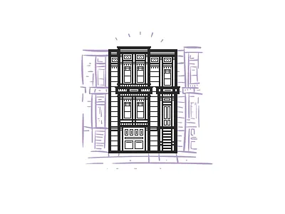 Painted Lady building house illustration san francisco vector