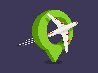 Travelocation Icon app application design flat holiday icon location place plane traveling web