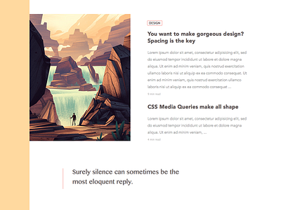 Blog Main Page blog flat nature qoute responsive simple tag typo ui web