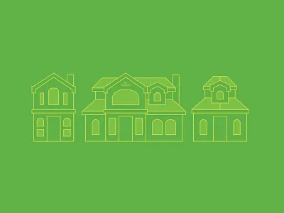 House Illustrations clean design green illustration line
