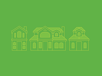 House Illustrations clean design green illustration line