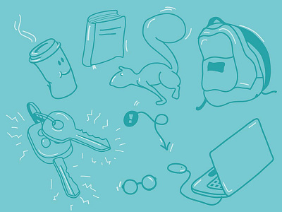 Little Things blue icons illustration