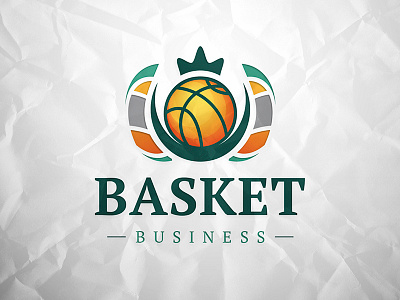 Basket Logo ball basket basketball colorful crown dynamic energy king people sport team wings