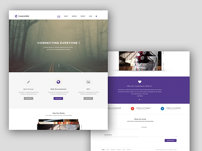 Creative Web Theme design photoshop responsive template userinterface