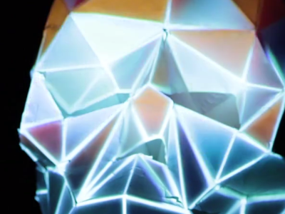 Projection Mapping installation 3d animation motion papercraft projection mapping skull